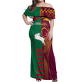 Custom NRL Rabbitohs and Broncos Off Shoulder Maxi Dress Sporty Style