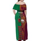 Custom NRL Rabbitohs and Broncos Off Shoulder Maxi Dress Sporty Style