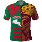 Custom NRL Rabbitohs and Broncos Polo Shirt Sporty Style
