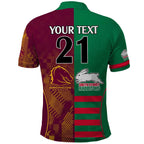 Custom NRL Rabbitohs and Broncos Polo Shirt Sporty Style