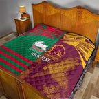 Custom NRL Rabbitohs and Broncos Quilt Sporty Style