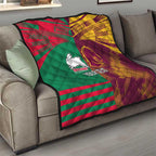 Custom NRL Rabbitohs and Broncos Quilt Sporty Style
