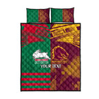 Custom NRL Rabbitohs and Broncos Quilt Bed Set Sporty Style