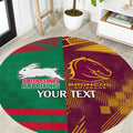 Custom NRL Rabbitohs and Broncos Round Carpet Sporty Style
