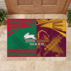 Custom NRL Rabbitohs and Broncos Rubber Doormat Sporty Style