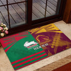 Custom NRL Rabbitohs and Broncos Rubber Doormat Sporty Style