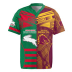 Custom NRL Rabbitohs and Broncos Rugby Jersey Sporty Style