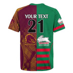 Custom NRL Rabbitohs and Broncos Rugby Jersey Sporty Style