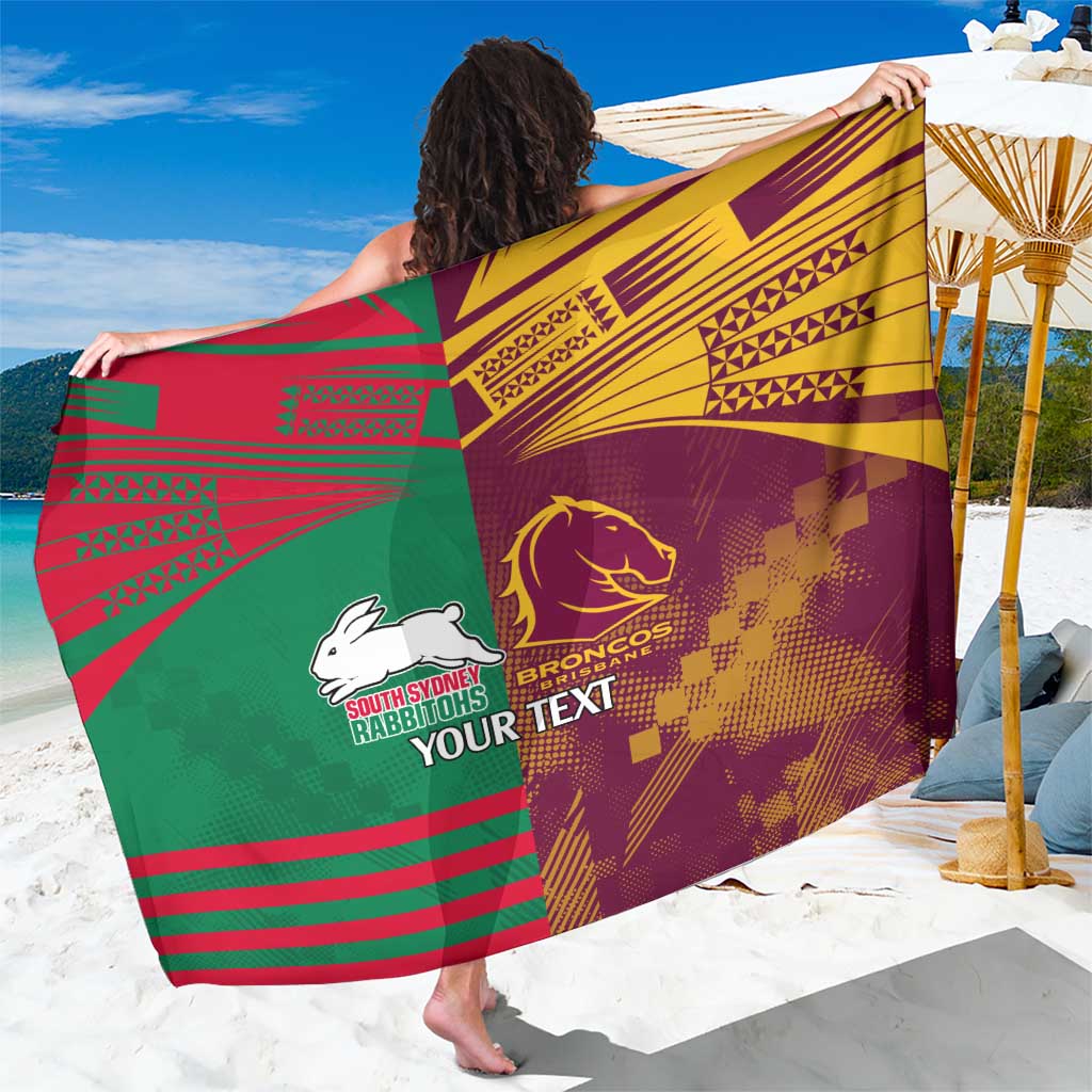 Custom NRL Rabbitohs and Broncos Sarong Sporty Style