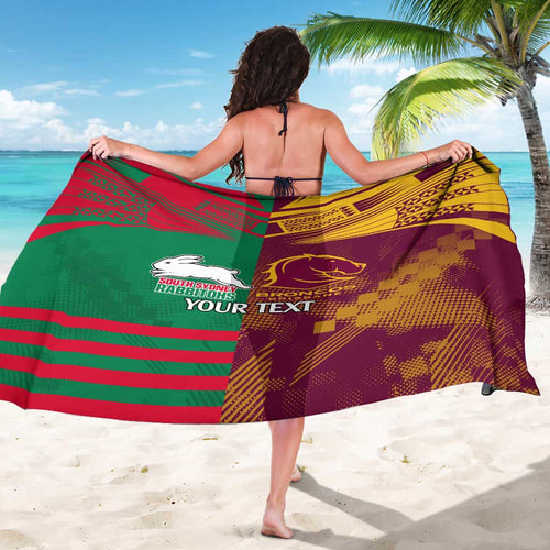 Custom NRL Rabbitohs and Broncos Sarong Sporty Style