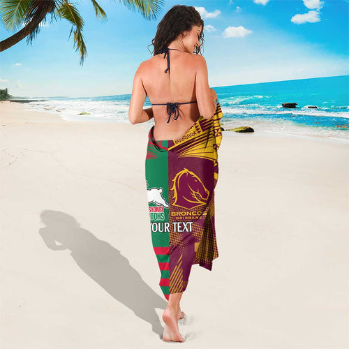 Custom NRL Rabbitohs and Broncos Sarong Sporty Style