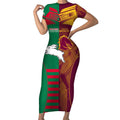 Custom NRL Rabbitohs and Broncos Short Sleeve Bodycon Dress Sporty Style