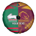 Custom NRL Rabbitohs and Broncos Spare Tire Cover Sporty Style