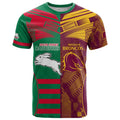 Custom NRL Rabbitohs and Broncos T Shirt Sporty Style