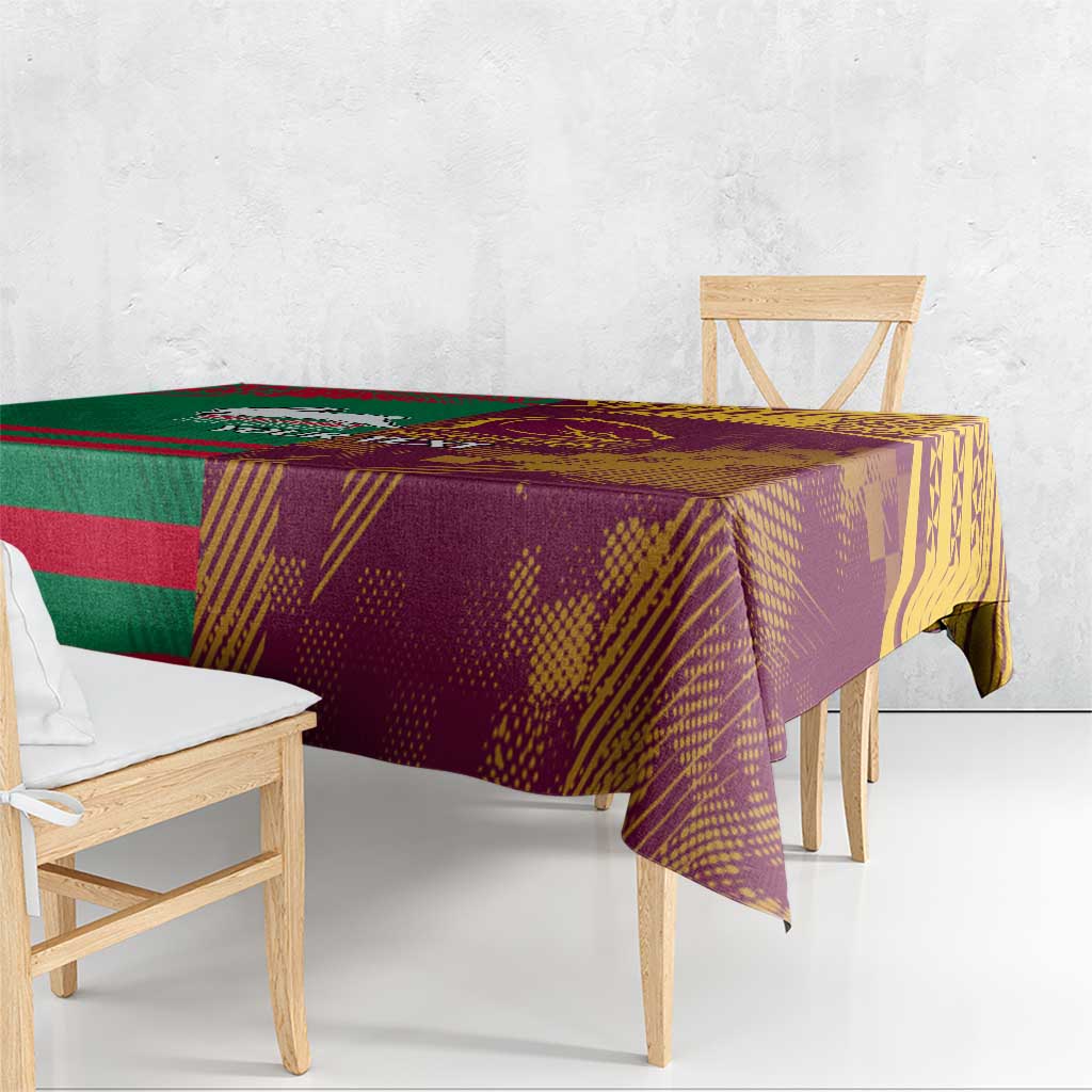 Custom NRL Rabbitohs and Broncos Tablecloth Sporty Style
