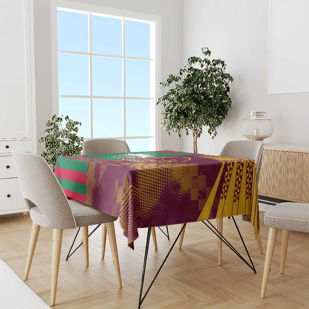 Custom NRL Rabbitohs and Broncos Tablecloth Sporty Style