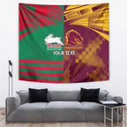 Custom NRL Rabbitohs and Broncos Tapestry Sporty Style