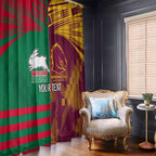 Custom NRL Rabbitohs and Broncos Window Curtain Sporty Style