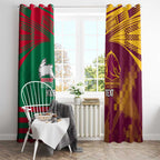 Custom NRL Rabbitohs and Broncos Window Curtain Sporty Style