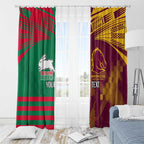 Custom NRL Rabbitohs and Broncos Window Curtain Sporty Style