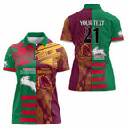 Custom NRL Rabbitohs and Broncos Women Polo Shirt Sporty Style
