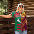 Custom NRL Rabbitohs and Broncos Women Polo Shirt Sporty Style
