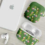 Aussie Santa Budgie Christmas AirPods Case Green Parakeet Tropical Floral