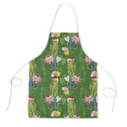 Aussie Santa Budgie Christmas Apron Green Parakeet Tropical Floral