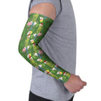 Aussie Santa Budgie Christmas Arm Sleeves Green Parakeet Tropical Floral