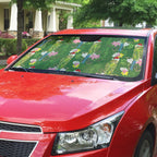 Aussie Santa Budgie Christmas Auto Sun Shade Green Parakeet Tropical Floral