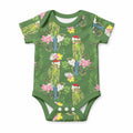 Aussie Santa Budgie Christmas Baby Onesie Green Parakeet Tropical Floral