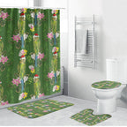 Aussie Santa Budgie Christmas Bathroom Set Green Parakeet Tropical Floral