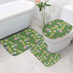 Aussie Santa Budgie Christmas Bathroom Set Green Parakeet Tropical Floral
