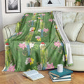 Aussie Santa Budgie Christmas Blanket Green Parakeet Tropical Floral