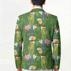 Aussie Santa Budgie Christmas Blazer Green Parakeet Tropical Floral