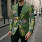 Aussie Santa Budgie Christmas Blazer Green Parakeet Tropical Floral