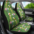 Aussie Santa Budgie Christmas Car Seat Cover Green Parakeet Tropical Floral