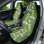 Aussie Santa Budgie Christmas Car Seat Cover Green Parakeet Tropical Floral