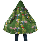 Aussie Santa Budgie Christmas Cloak Green Parakeet Tropical Floral