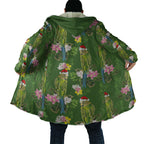 Aussie Santa Budgie Christmas Cloak Green Parakeet Tropical Floral