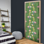 Aussie Santa Budgie Christmas Door Cover Green Parakeet Tropical Floral