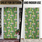 Aussie Santa Budgie Christmas Door Cover Green Parakeet Tropical Floral