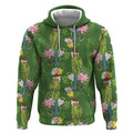 Aussie Santa Budgie Christmas Hoodie Green Parakeet Tropical Floral