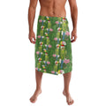Aussie Santa Budgie Christmas Lavalava Green Parakeet Tropical Floral
