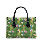 Aussie Santa Budgie Christmas Leather Bag Green Parakeet Tropical Floral