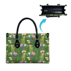 Aussie Santa Budgie Christmas Leather Bag Green Parakeet Tropical Floral
