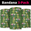 Aussie Santa Budgie Christmas Neck Gaiter Green Parakeet Tropical Floral