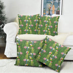 Aussie Santa Budgie Christmas Pillow Cover Green Parakeet Tropical Floral