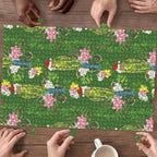 Aussie Santa Budgie Christmas Puzzle Green Parakeet Tropical Floral