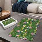 Aussie Santa Budgie Christmas Puzzle Green Parakeet Tropical Floral